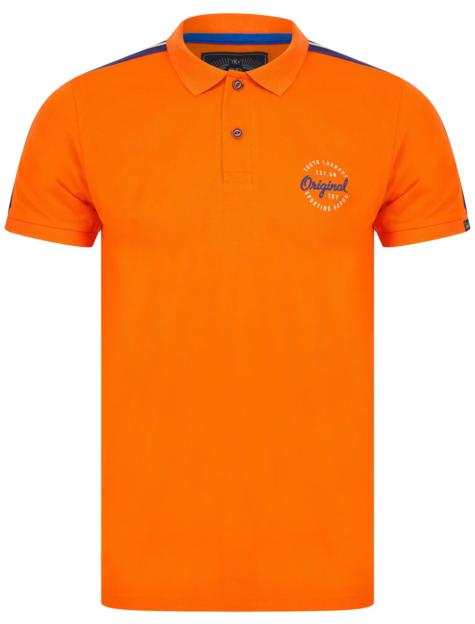 Linton Cotton Pique Polo Shirt in Golden Poppy Orange - Tokyo Laundry sold by Tokyo Laundry product image thumbnail 2