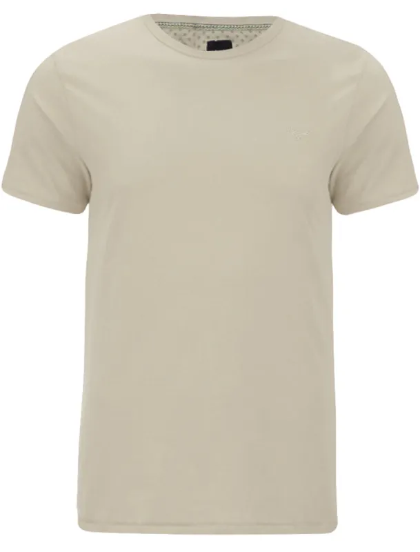 William Basic Crew Neck Cotton T-Shirt in Fawn made by Threadbare