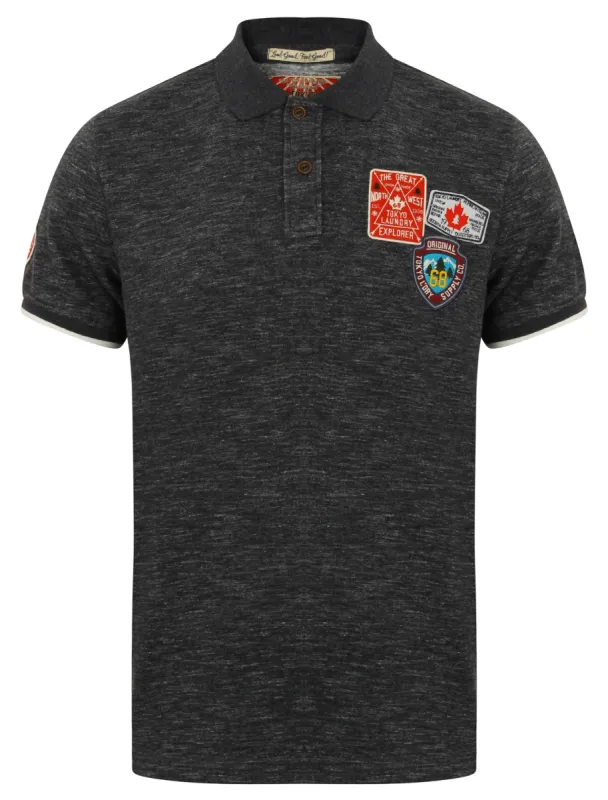 Beauworth Jersey Polo Shirt in Charcoal / Ivory - Tokyo Laundry sold by Tokyo Laundry