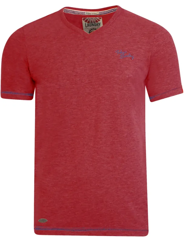 Essential V-neck T-shirt in Tokyo Red Marl - Tokyo Laundry sold by Tokyo Laundry