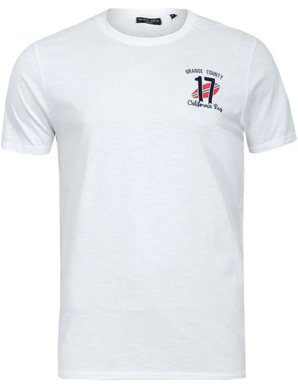 County Motif Crew Neck T-Shirt in White sold by Tokyo Laundry