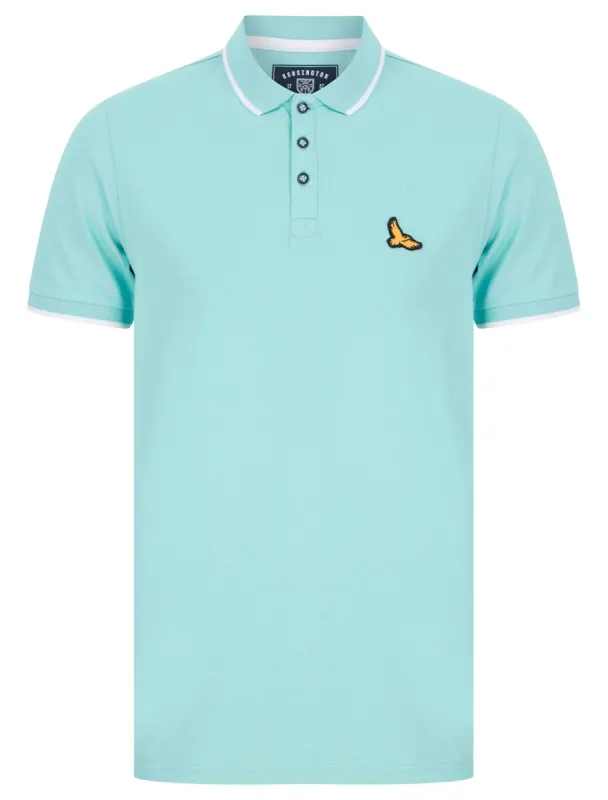 Ponsford Cotton Pique Polo Shirt in Aqua Haze - Kensington Eastside sold by Tokyo Laundry