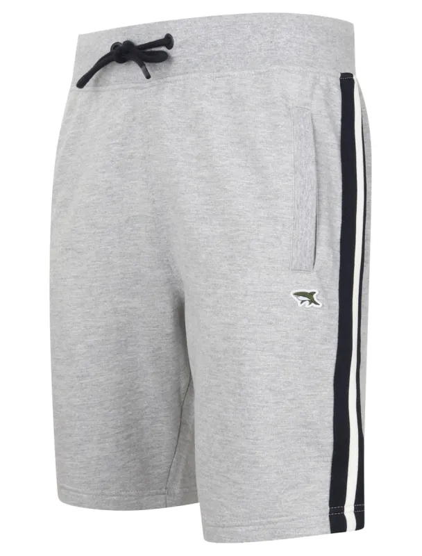 Mellish Jogger Shorts with Striped Side Panel Detail in Light Grey Marl - Le Shark sold by Tokyo Laundry