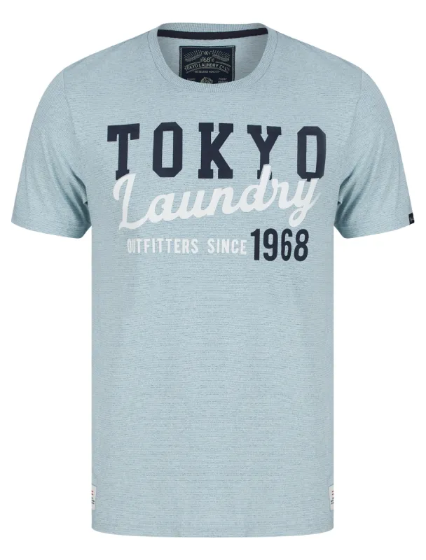 Within Motif Microstripe Cotton Jersey T-Shirt in Blue - Tokyo Laundry sold by Tokyo Laundry