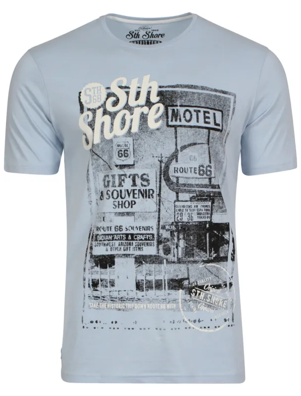 Gift Shop Print T-Shirt in Misty Blue  - South Shore sold by Tokyo Laundry