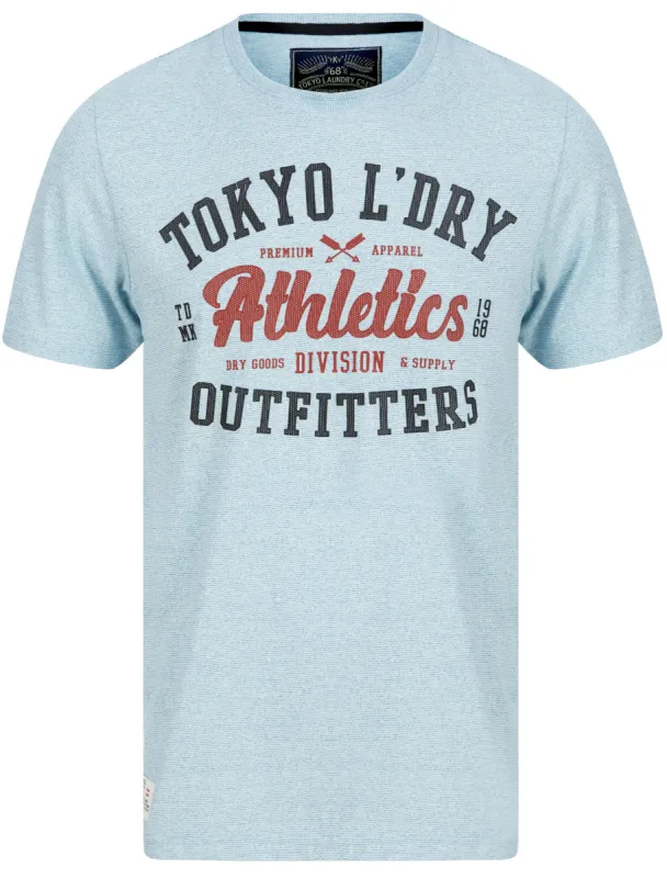Cloud Motif Microstripe Cotton Jersey T-Shirt In Blue - Tokyo Laundry sold by Tokyo Laundry