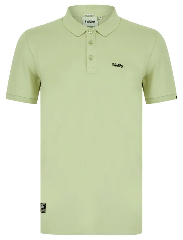 Mortimer 2 Signature Cotton Pique Polo Shirt in Sage Green - Tokyo Laundry made by Tokyo Laundry