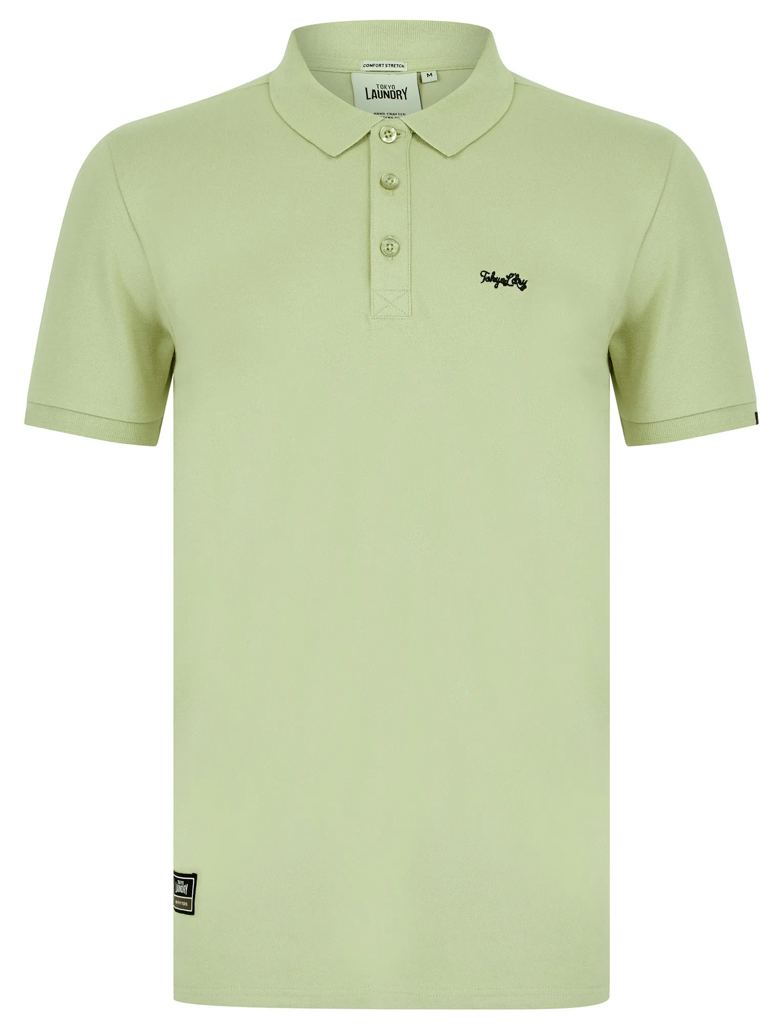 Mortimer 2 Signature Cotton Pique Polo Shirt in Sage Green - Tokyo Laundry sold by Tokyo Laundry