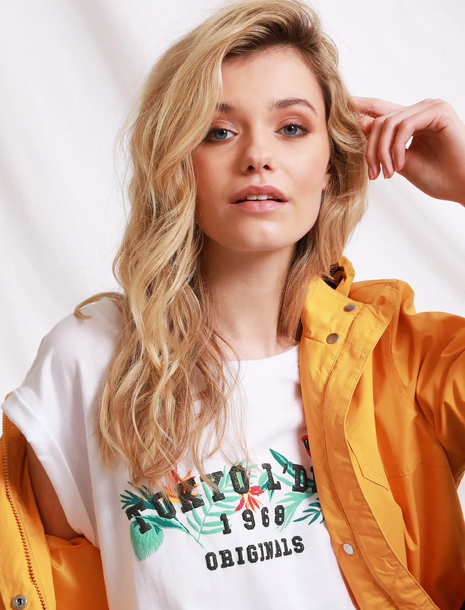 Womens Cotton T-Shirt with Turn-Up Sleeves In Optic White - Tokyo Laundry sold by Tokyo Laundry