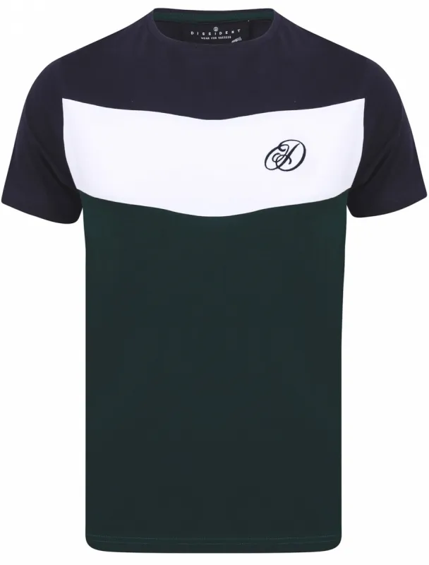Baller Colour Block Cotton Jersey T-Shirt in Navy - Dissident sold by Tokyo Laundry
