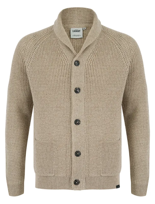Anozie Soft Knit Wool Blend Shawl Neck Cardigan in Natural Twist - Tokyo Laundry sold by Tokyo Laundry