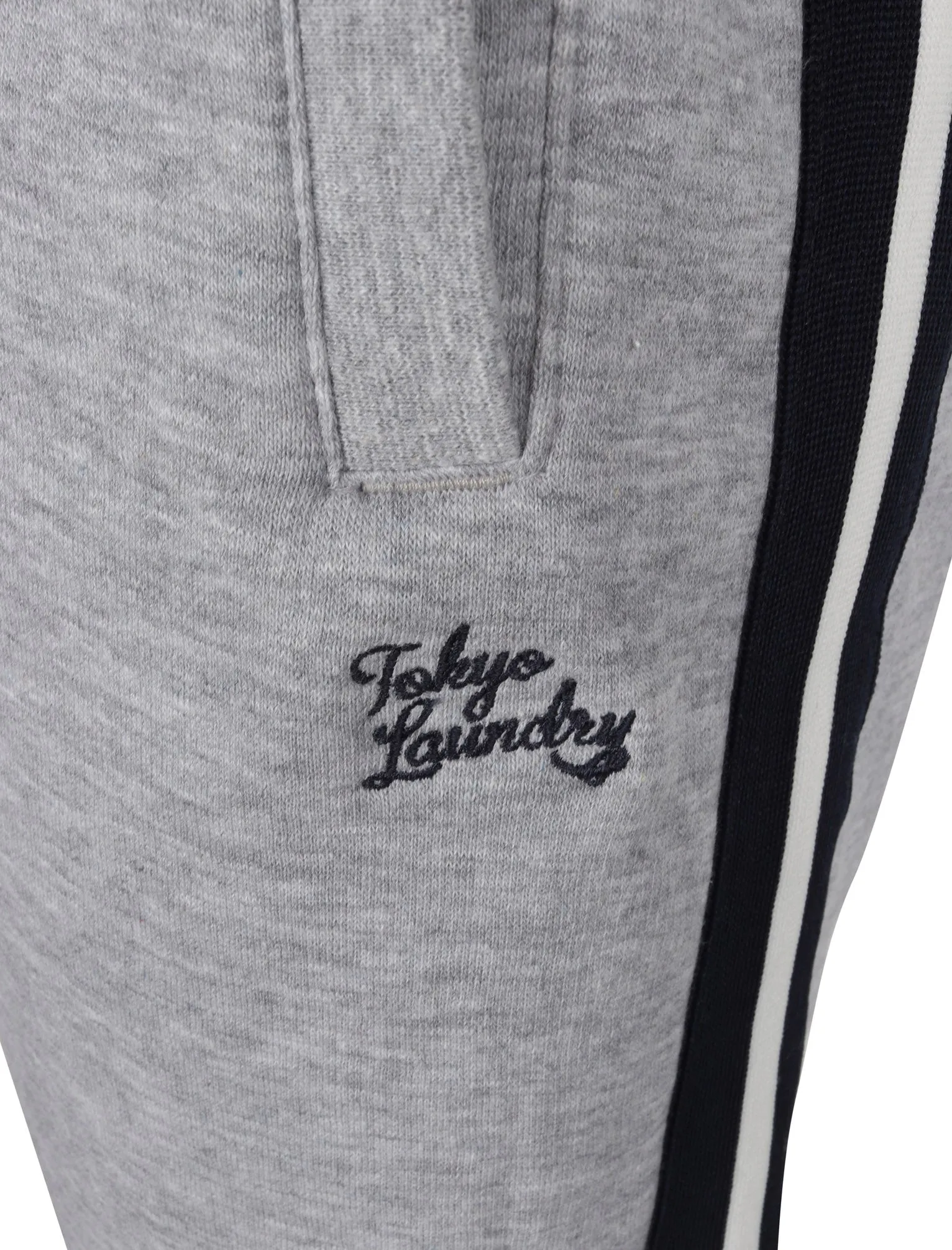 Winfield Cove Jogger Shorts with Side Tape Detail In Light Grey Marl - Tokyo Laundry sold by Tokyo Laundry product image thumbnail 4