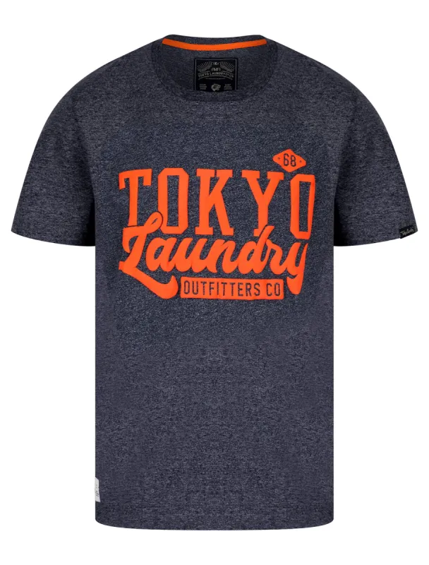 Shaker Motif Cotton Jersey Grindle T-Shirt in Navy - Tokyo Laundry sold by Tokyo Laundry