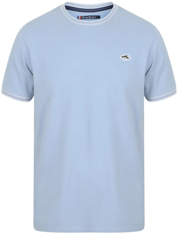 Kingswood Cotton Crew Neck T-Shirt In Placid Blue - Le Shark made by Tokyo Laundry