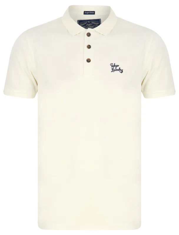 Marahau 2 Signature Cotton Pique Polo Shirt In Snow White - Tokyo Laundry sold by Tokyo Laundry