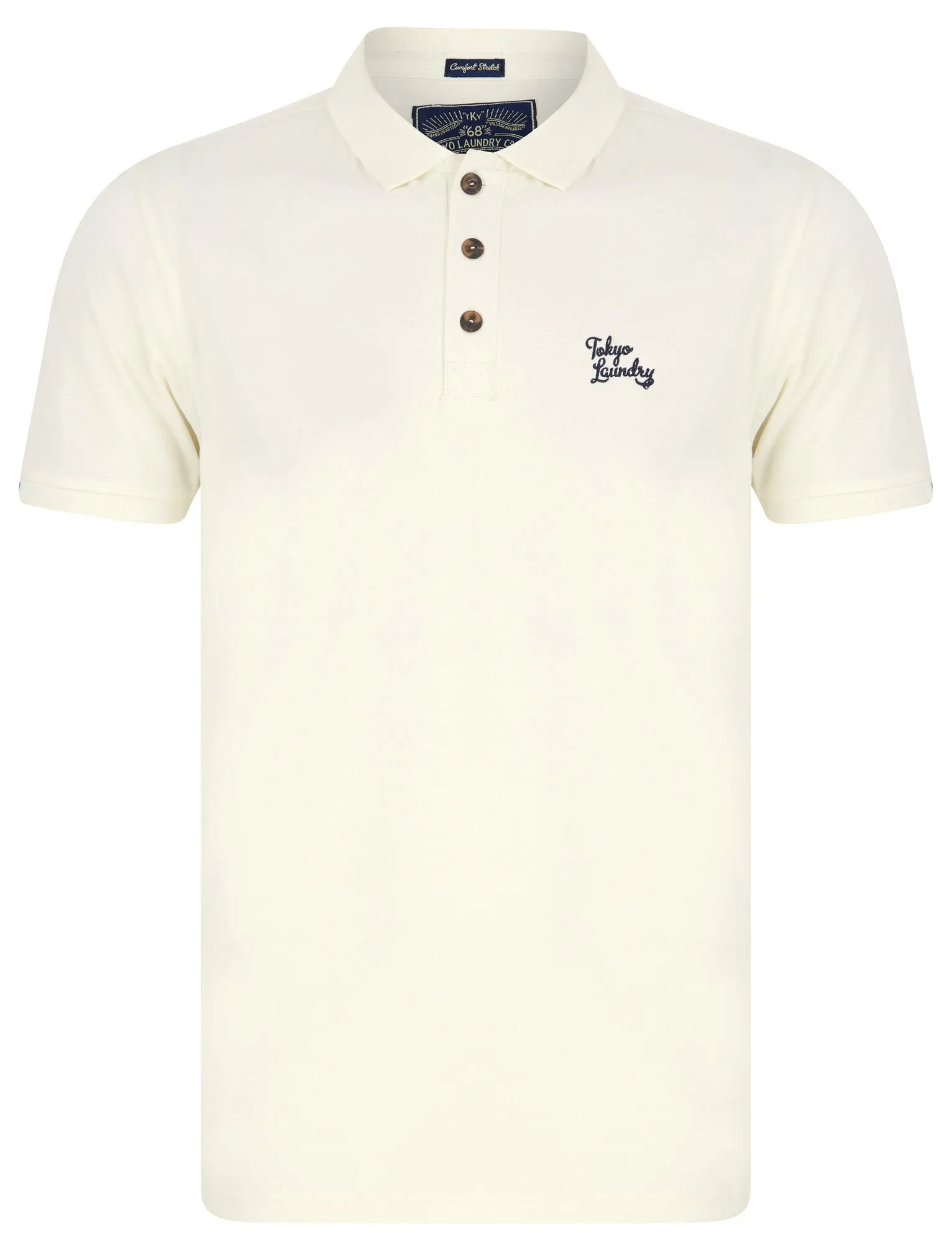 Marahau 2 Signature Cotton Pique Polo Shirt In Snow White - Tokyo Laundry sold by Tokyo Laundry