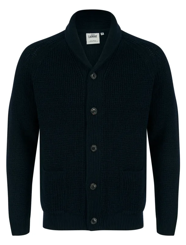 Anozie Soft Knit Wool Blend Shawl Neck Cardigan in Ink - Tokyo Laundry sold by Tokyo Laundry