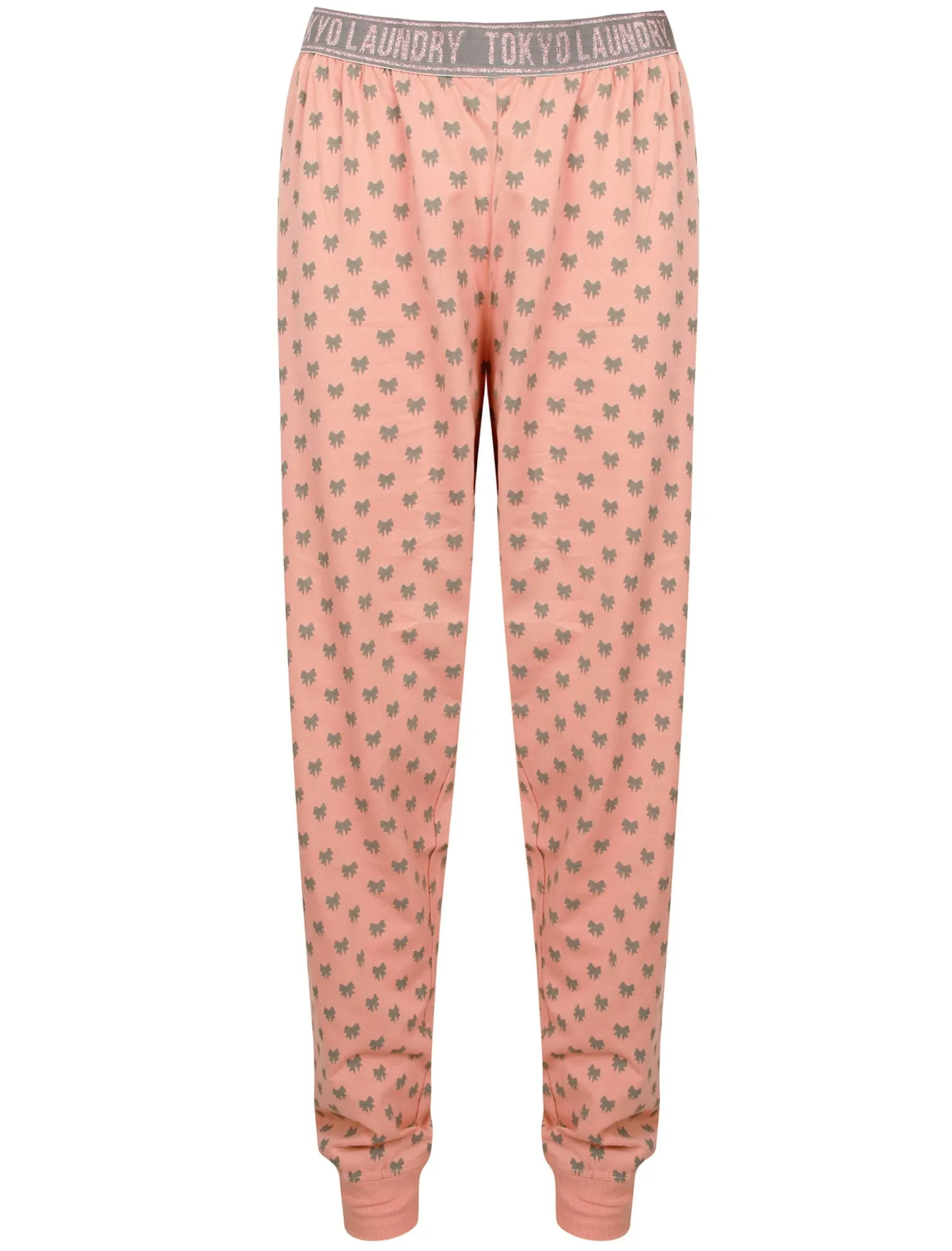 Penny Bow Print Cotton Lounge Pants in Blush - Tokyo Laundry sold by Tokyo Laundry product image thumbnail 4