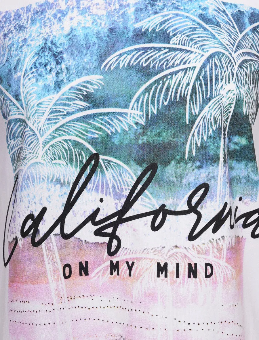 Cali On My Mind Motif Cotton T-Shirt in Optic White - South Shore sold by Tokyo Laundry product image thumbnail 4