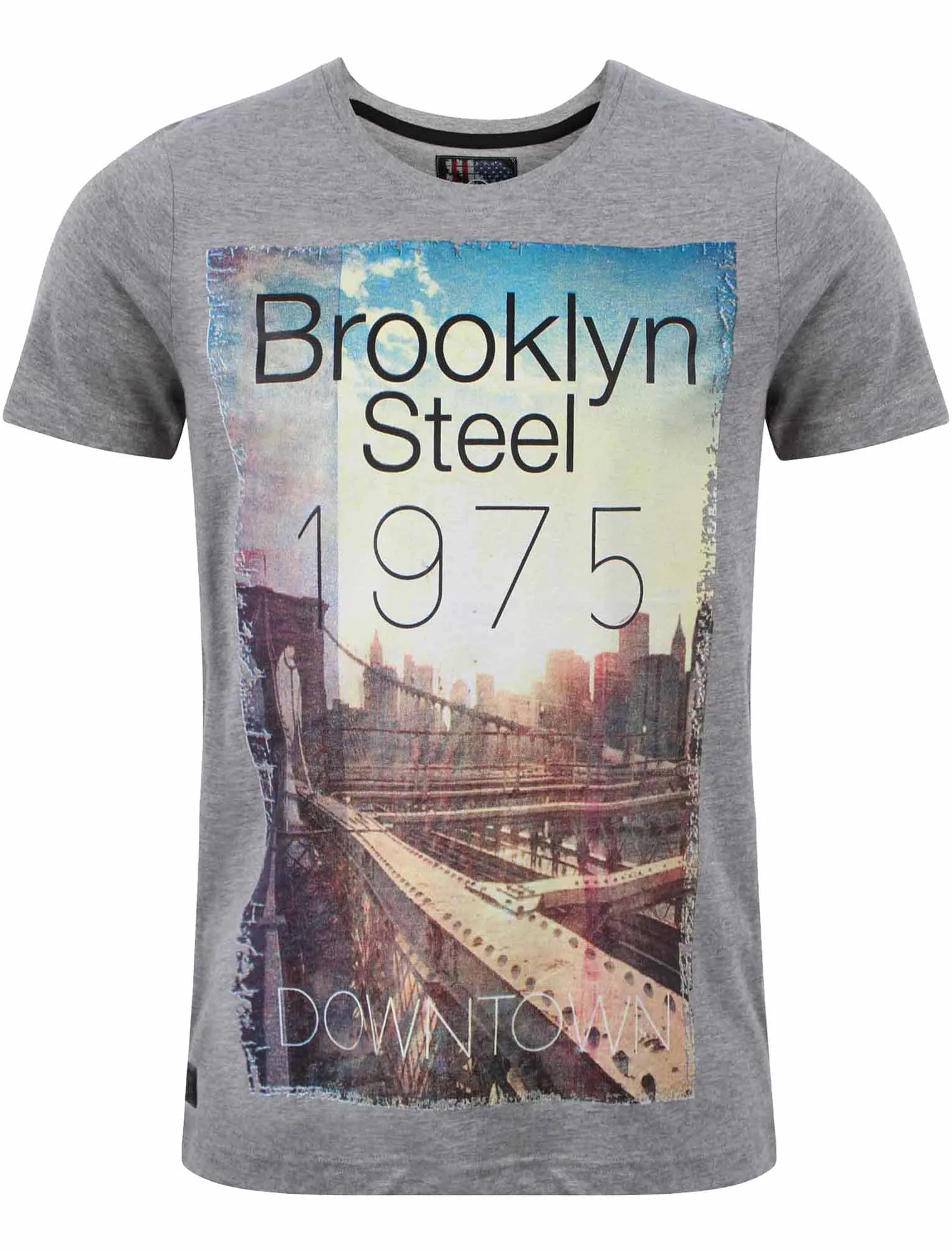 Dissident Brooklyn Steel T-Shirt in Light Grey Marl sold by Tokyo Laundry