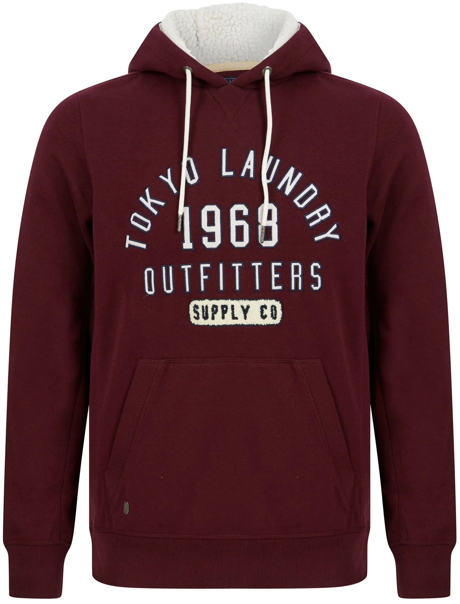 Thought Fleece Pullover Hoodie with Borg Lined Hood in Winetasting - Tokyo Laundry sold by Tokyo Laundry