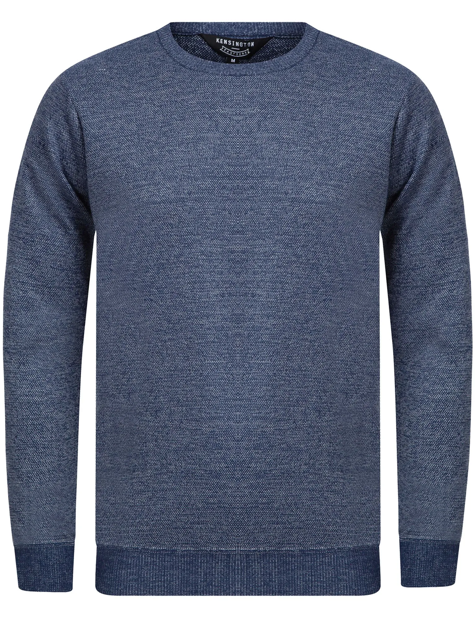 Barney Crew Neck Birdseye Pique Jumper in Blue / White Melange - Kensington Eastside sold by Tokyo Laundry