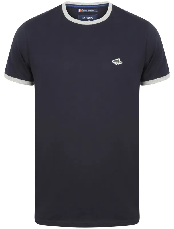 Killick Cotton Crew Neck Ringer T-Shirt In True Navy - Le Shark sold by Tokyo Laundry