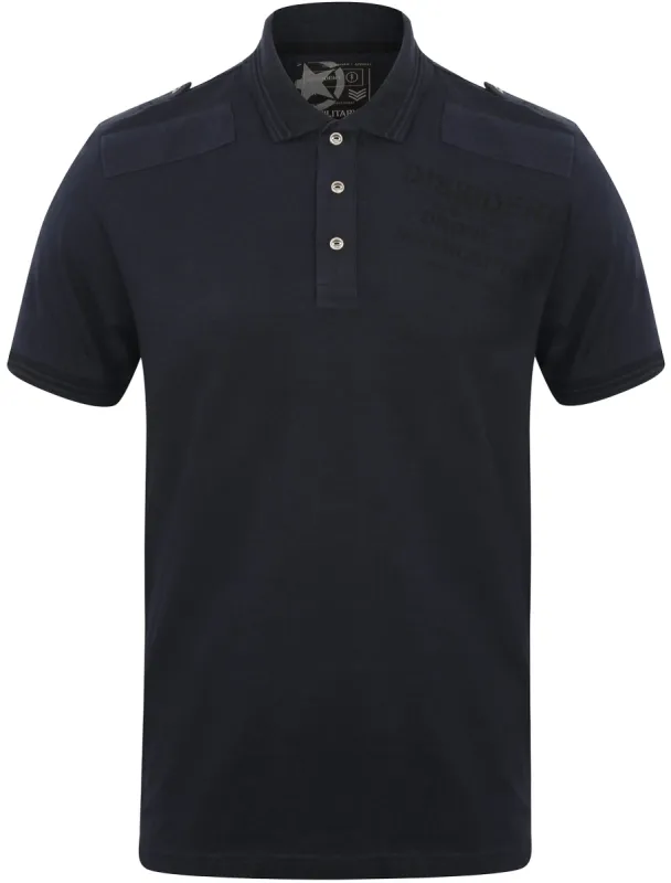 Militant Jersey Polo Shirt in True Navy - Dissident made by Tokyo Laundry