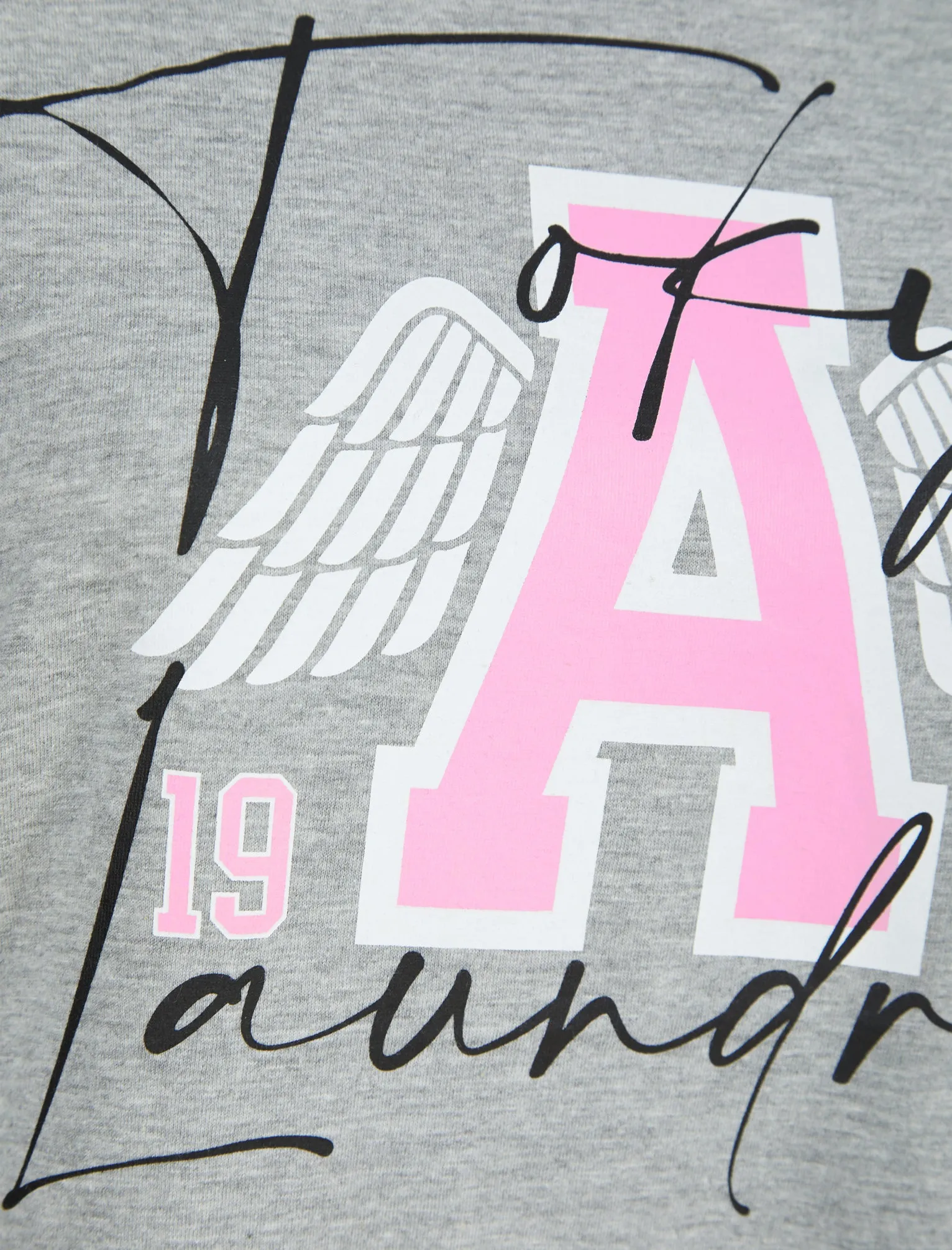 Angel Wings Motif Cotton Jersey T-Shirt in Light Grey Marl - Tokyo Laundry sold by Tokyo Laundry product image thumbnail 3