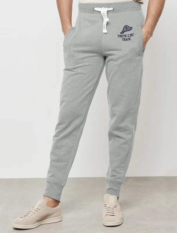 Pollow Brushback Fleece Cuffed Joggers in Light Grey Marl - Tokyo Laundry sold by Tokyo Laundry