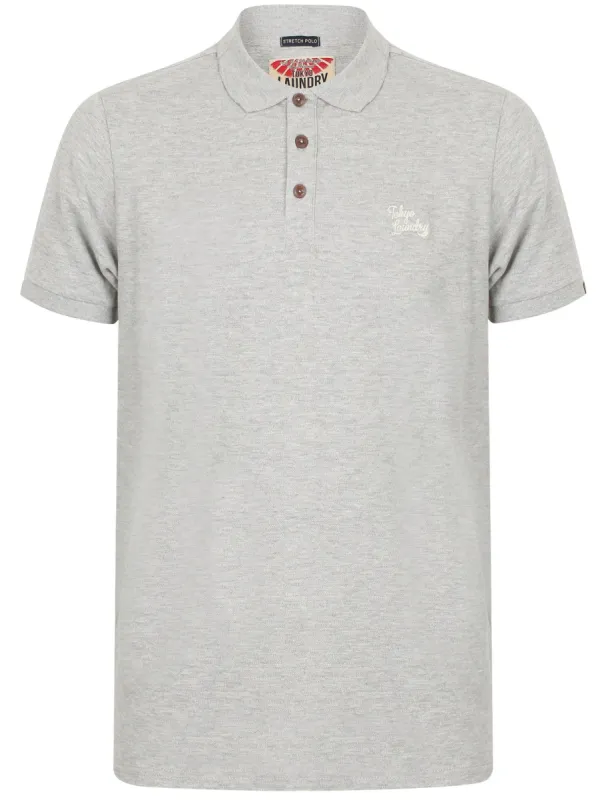 Roseville Cotton Pique Polo Shirt In Light Grey Marl - Tokyo Laundry sold by Tokyo Laundry