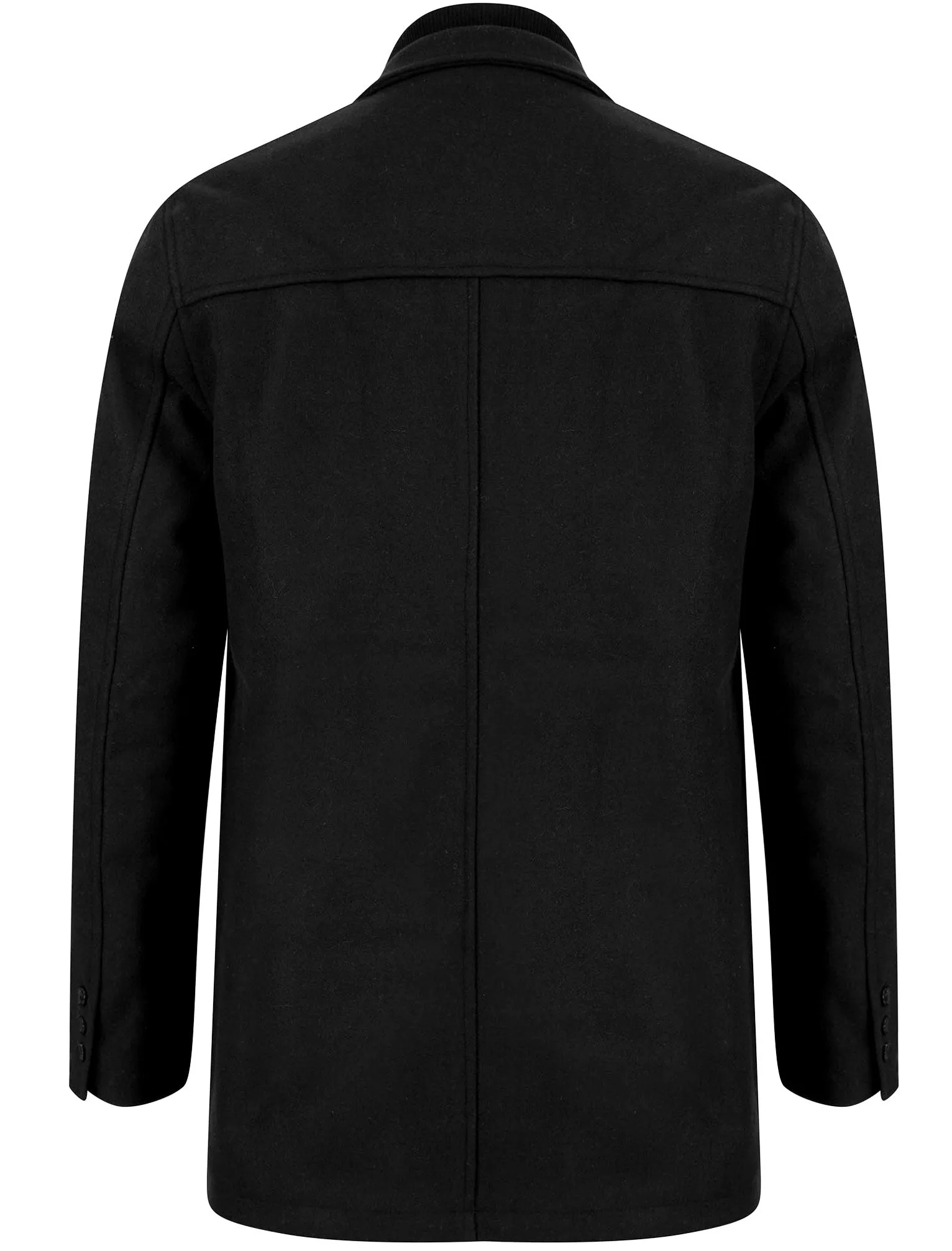 Tulum Wool Look Notch Collar Tailored Coat with Quilted Mock Insert in Black - Tokyo Laundry sold by Tokyo Laundry product image thumbnail 2