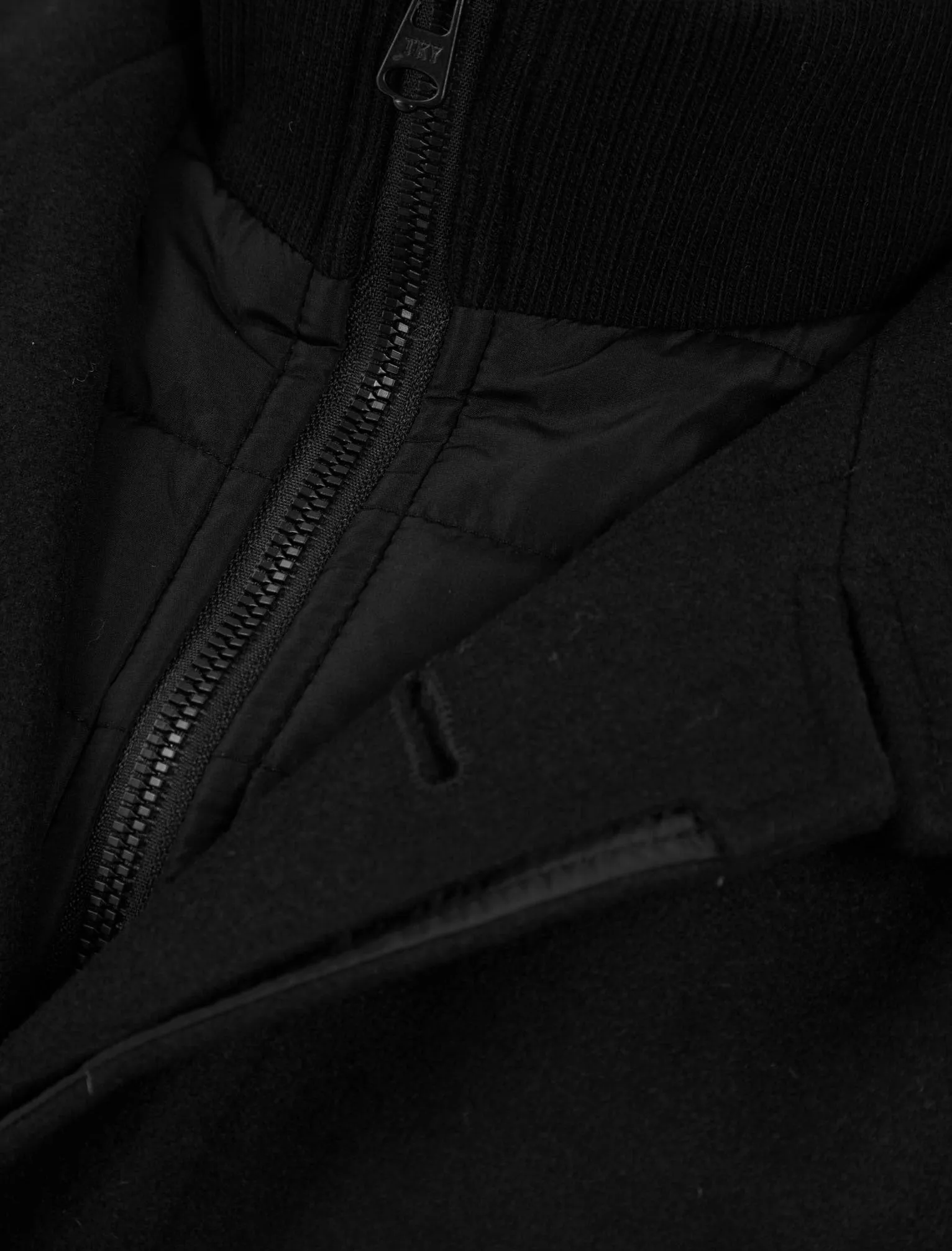 Tulum Wool Look Notch Collar Tailored Coat with Quilted Mock Insert in Black - Tokyo Laundry sold by Tokyo Laundry product image thumbnail 3