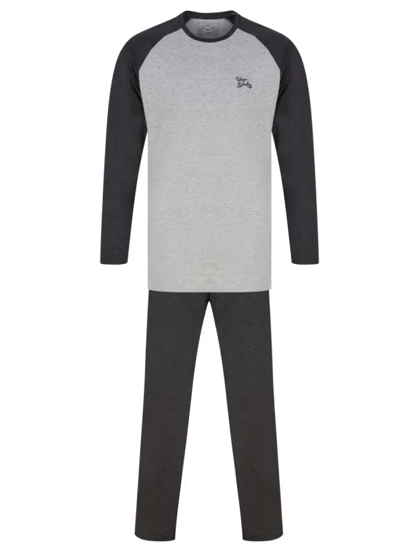 Tudor 2pc Long Sleeve Cotton Lounge Set in Light Grey Marl / Charcoal Marl - Tokyo Laundry sold by Tokyo Laundry