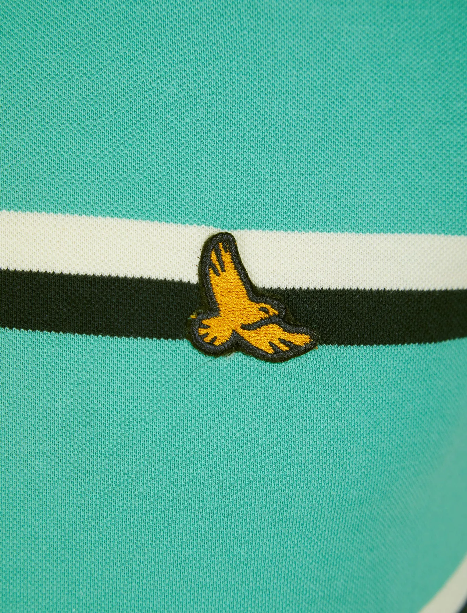 Stockwell Striped Cotton Pique Polo Shirt in Dusty Jade Green - Kensington Eastside sold by Tokyo Laundry product image thumbnail 3