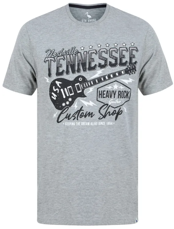 Tennessee Custom Shop Motif Cotton Jersey T-Shirt in Mid Grey Marl - South Shore sold by Tokyo Laundry