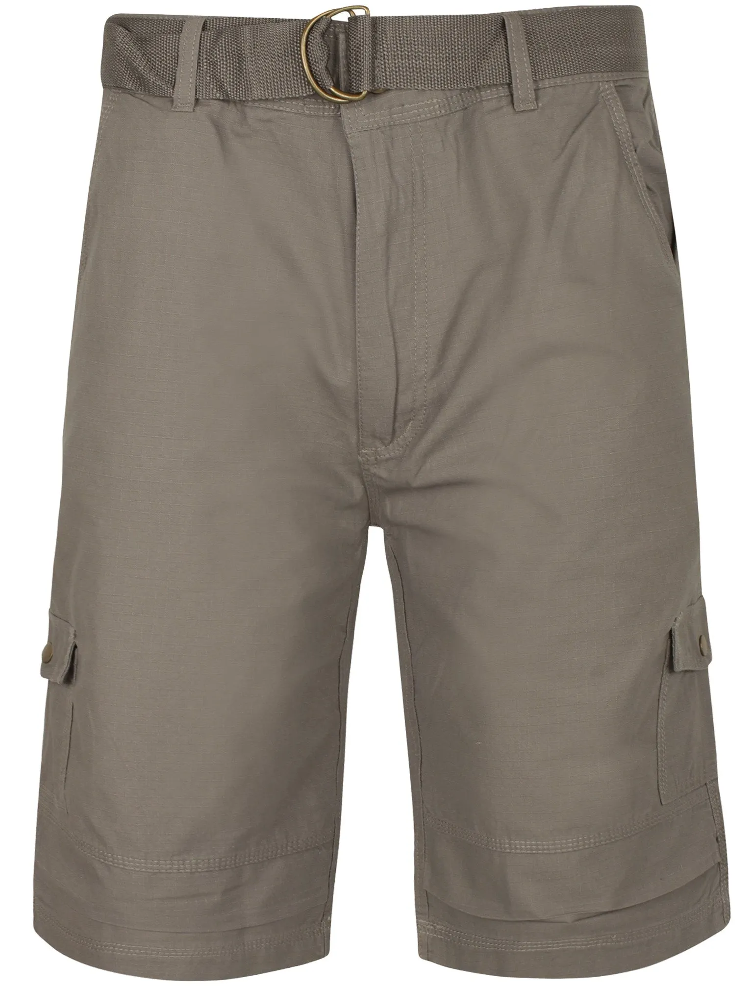 Juno Ripstop Cotton Cargo Shorts with Belt In Light Grey sold by Tokyo Laundry
