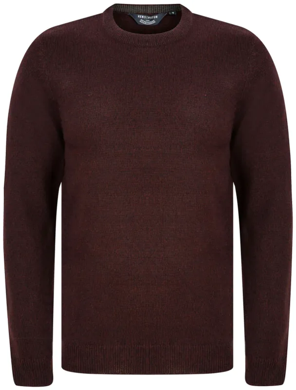 Pendleton Marled Crew Neck Jumper In Burgundy / Black Twist - Kensington Eastside sold by Tokyo Laundry