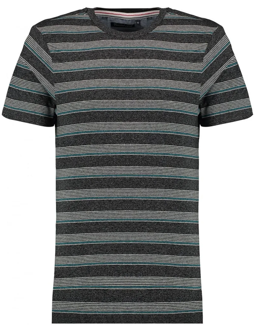 Copolla Stripe Crew Neck T-Shirt with Chest Pocket in Grey sold by Tokyo Laundry