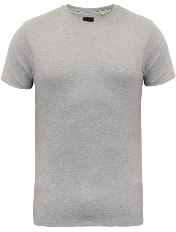 William Basic Crew Neck Cotton T-Shirt in Grey Marl made by Threadbare