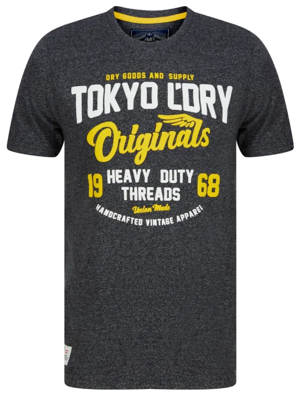 Heavy Duty Puffy Motif Cotton Jersey T-Shirt in Dark Grey Grindle - Tokyo Laundry sold by Tokyo Laundry