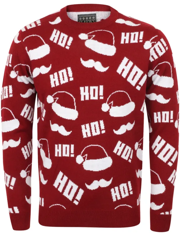 Santa Paper Novelty Christmas Jumper In Christmas Red - Season's Greetings sold by Tokyo Laundry