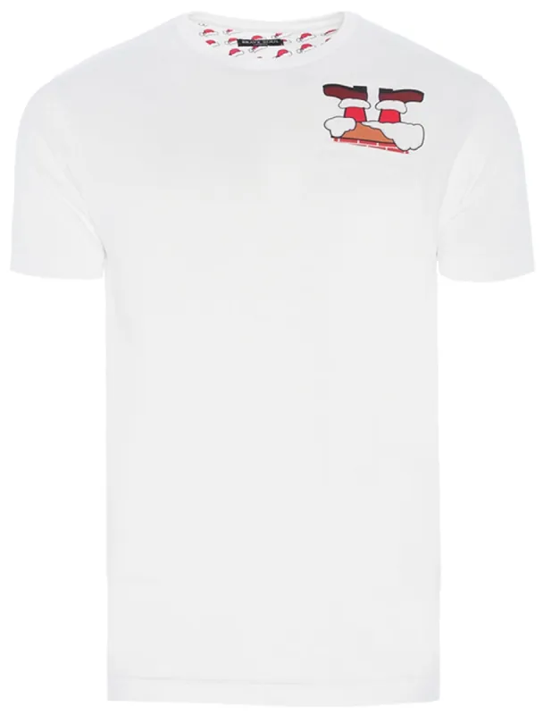 Chimney Novelty Christmas T-Shirt with Chest Pocket in Optic White sold by Tokyo Laundry