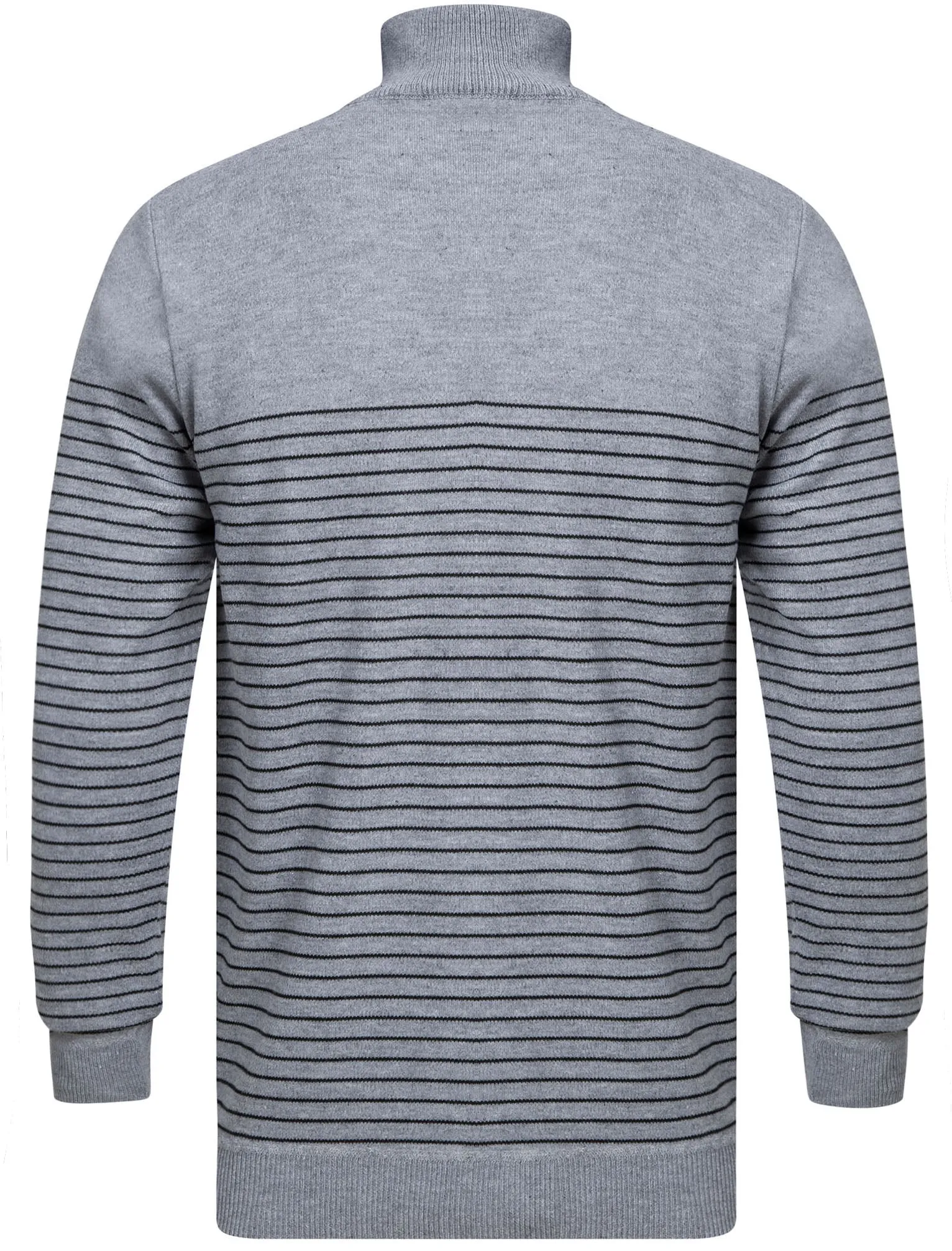 Humphrey Striped Half Zip Neck Knit Jumper in Grey - Kensington Eastside sold by Tokyo Laundry product image thumbnail 2