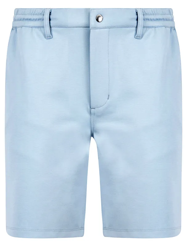 Voyage Stretch Fabric Jersey Chino Shorts in Subdued Blue - Tokyo Laundry sold by Tokyo Laundry