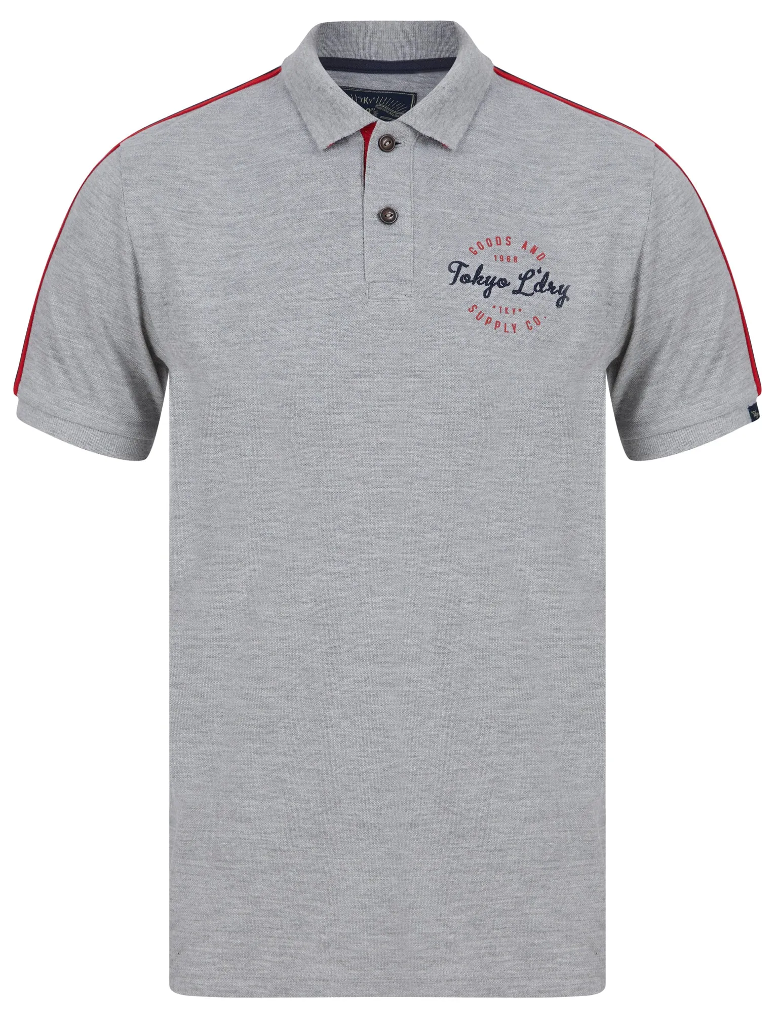 Taper Cotton Pique Polo Shirt in Light Grey Marl - Tokyo Laundry sold by Tokyo Laundry product image thumbnail 2