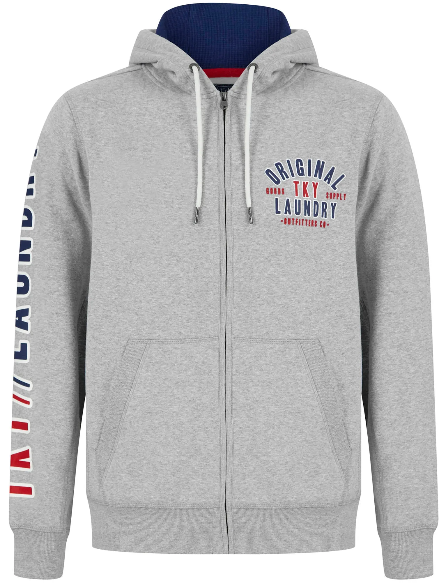 Spark Zip Through Hoodie With Sleeve Detail In Light Grey Marl - Tokyo Laundry sold by Tokyo Laundry product image thumbnail 2