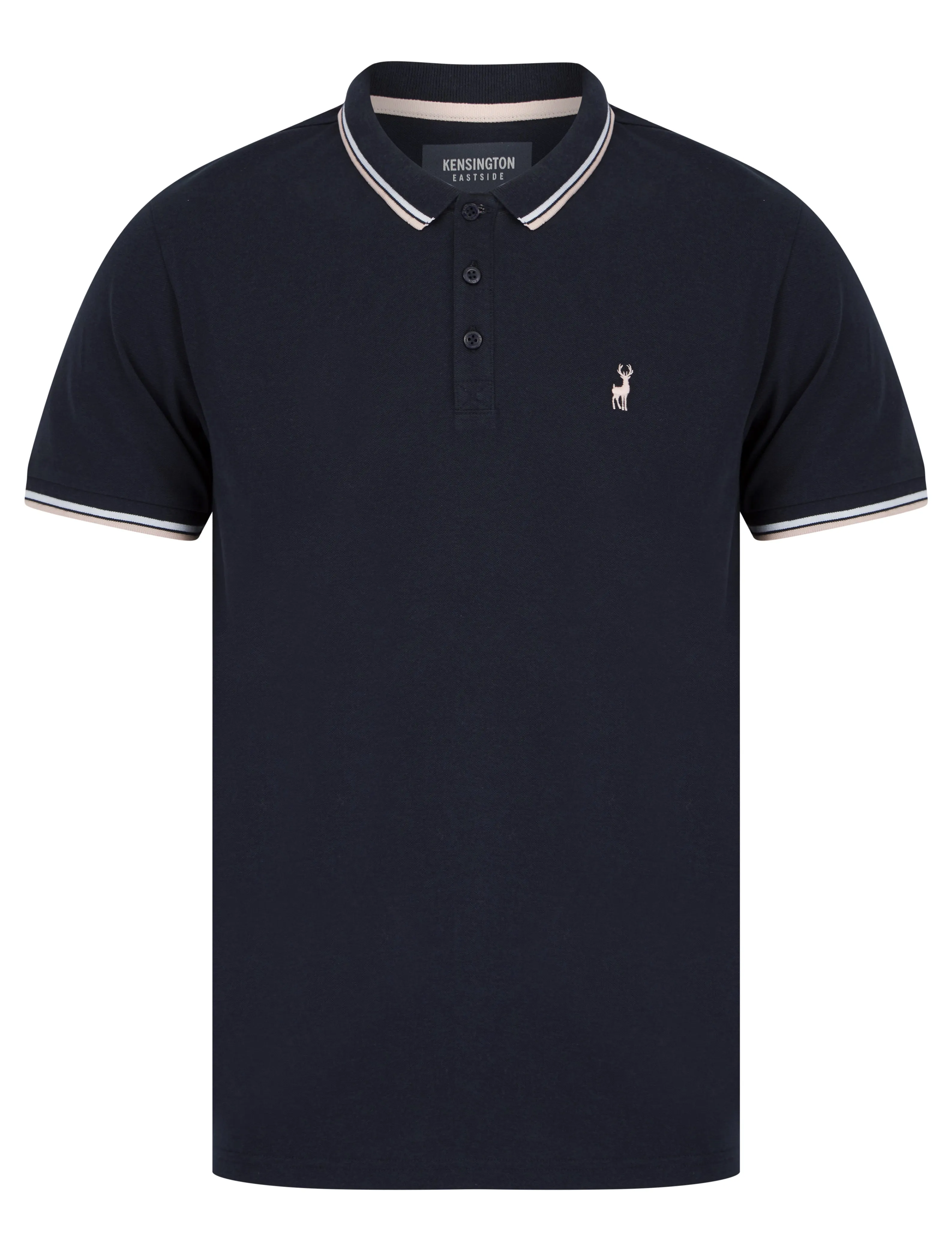 Underwood Cotton Pique Polo Shirt in Sky Captain Navy - Kensington Eastside sold by Tokyo Laundry