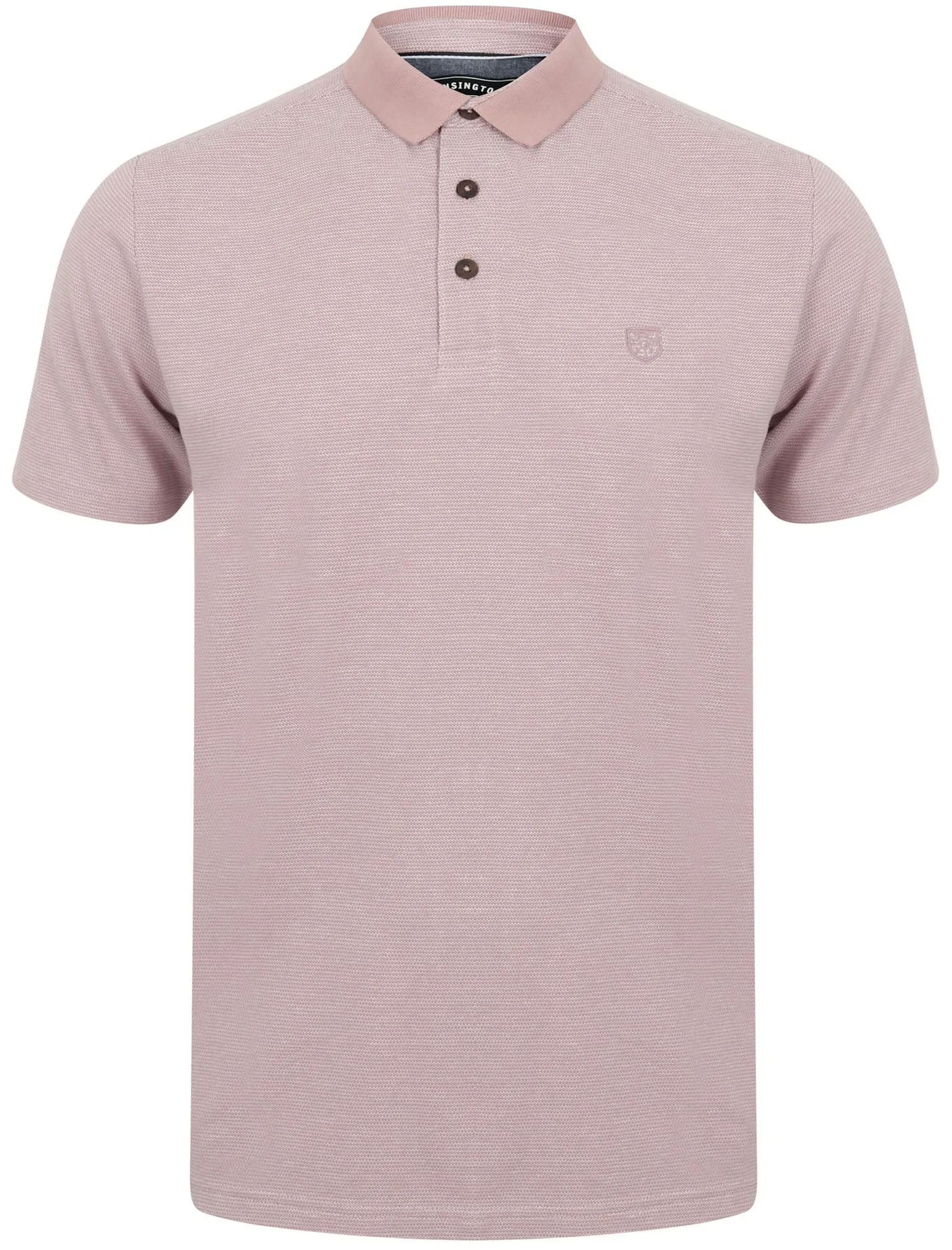 Norfolk Cotton Textured Jersey Polo Shirt in Deauville Mauve - Kensington Eastside sold by Tokyo Laundry