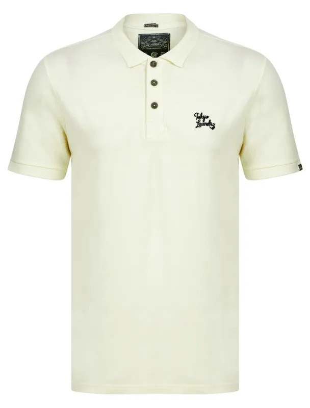 Marahau 3 Signature Cotton Pique Polo Shirt in Snow White - Tokyo Laundry sold by Tokyo Laundry